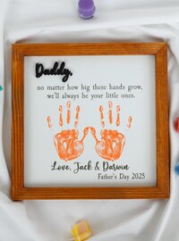 Best Grandpa Hands Down Sign, Handprint Kids Craft, Best Grandpa Sign Personalized, Father's Day Gift from Kids, Handprint Gift for Grandpa