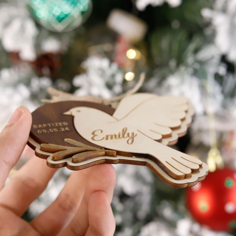 Baptism Christmas Ornament Personalized Christening Gifts for Girls