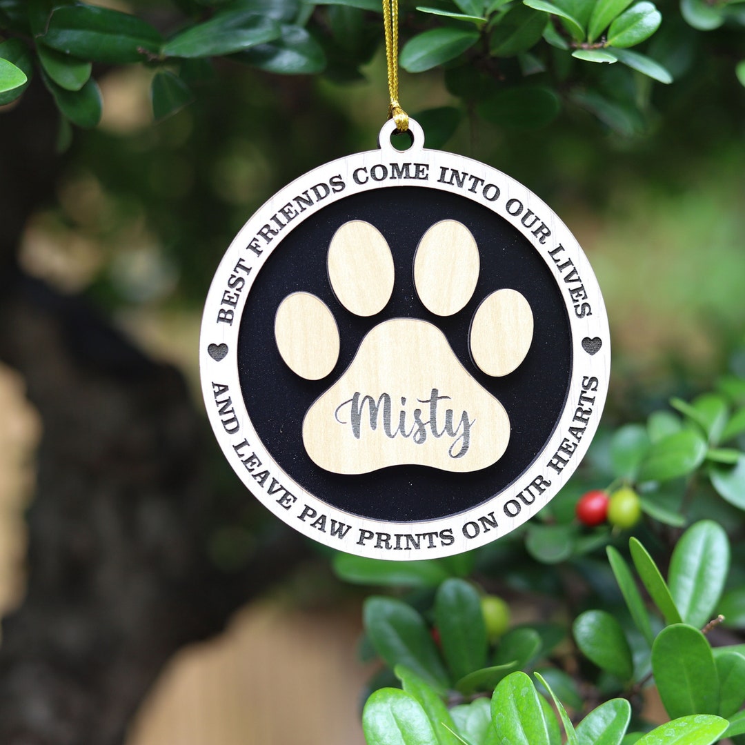 Custom Paw Print Memorial Ornament Paw Print Ornament Dog - Etsy