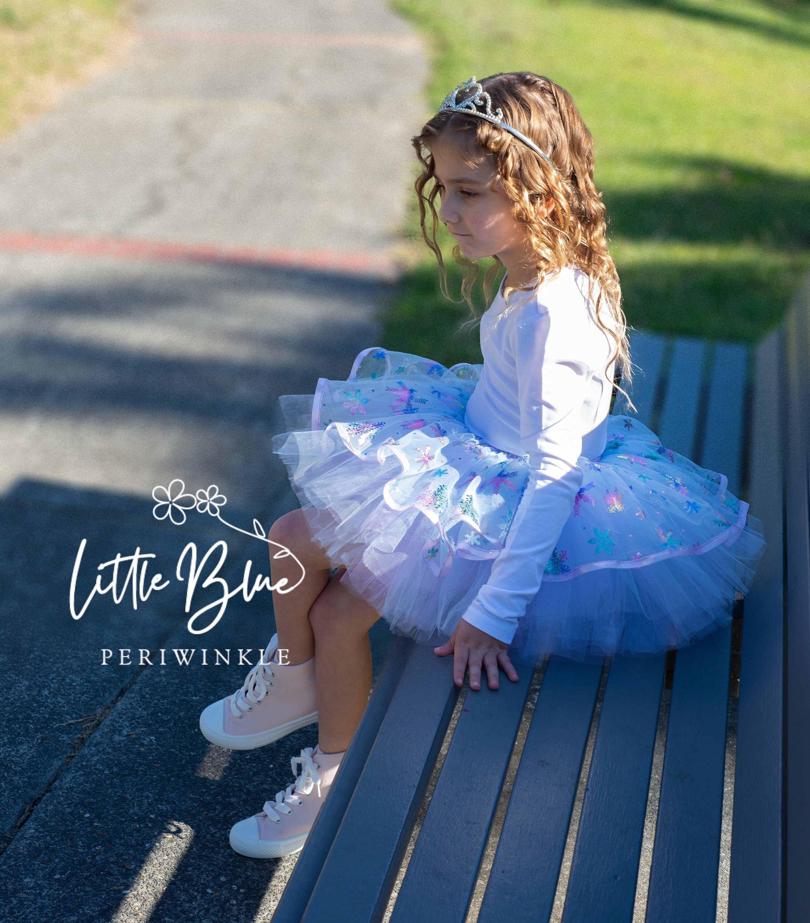 Beautiful Powder Puff Tutu With Snowflake Design. Great for Etsy