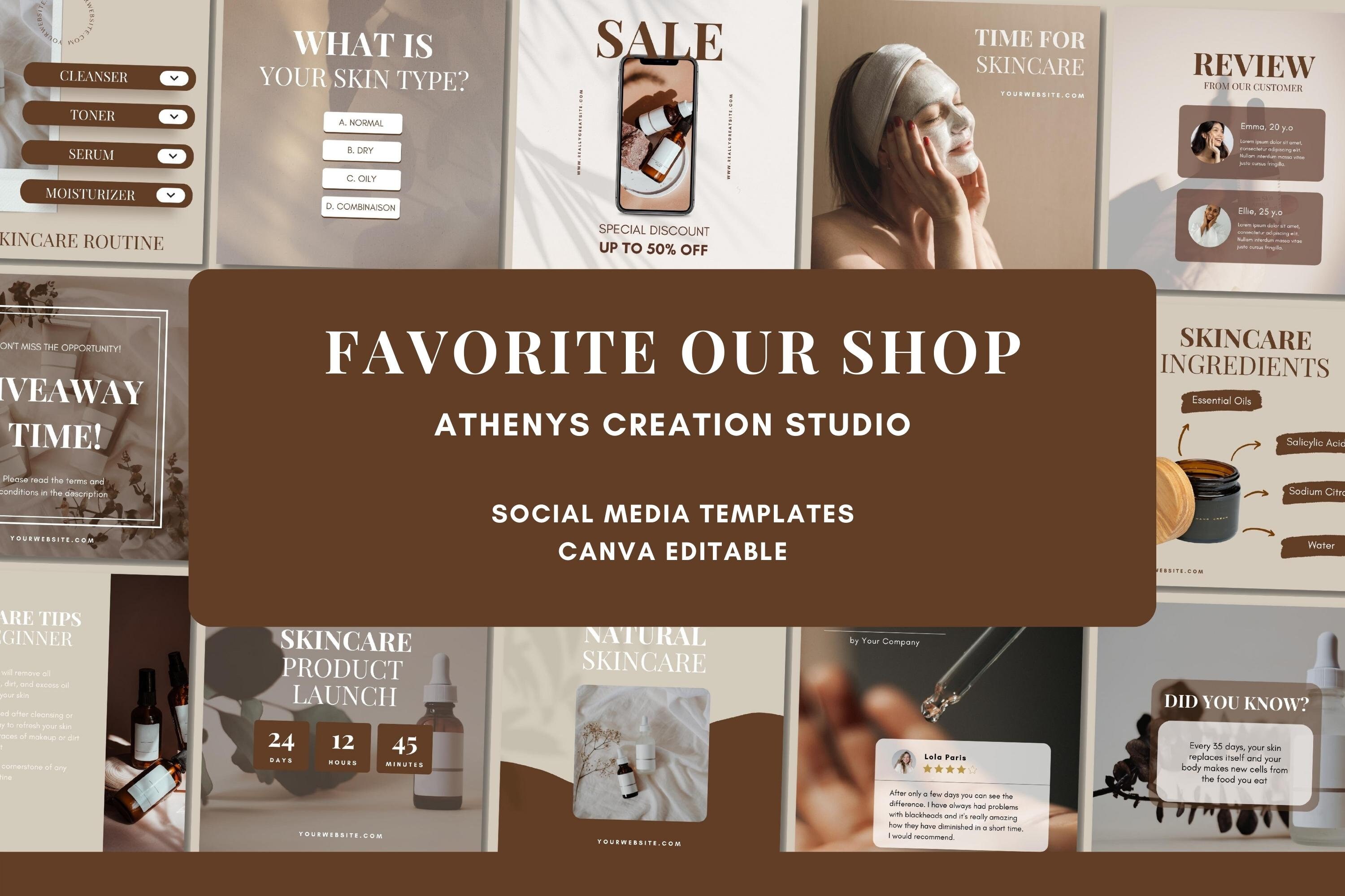 60 Skincare Instagram Templates Skincare Social Media - Etsy