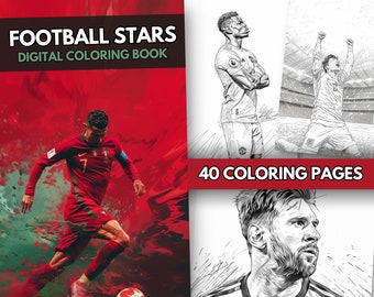 40 Football Coloring Pages, Football coloring book, Soccer drawings for Adults and Kids - Instant PDF Download - ideal for Amazon KDP