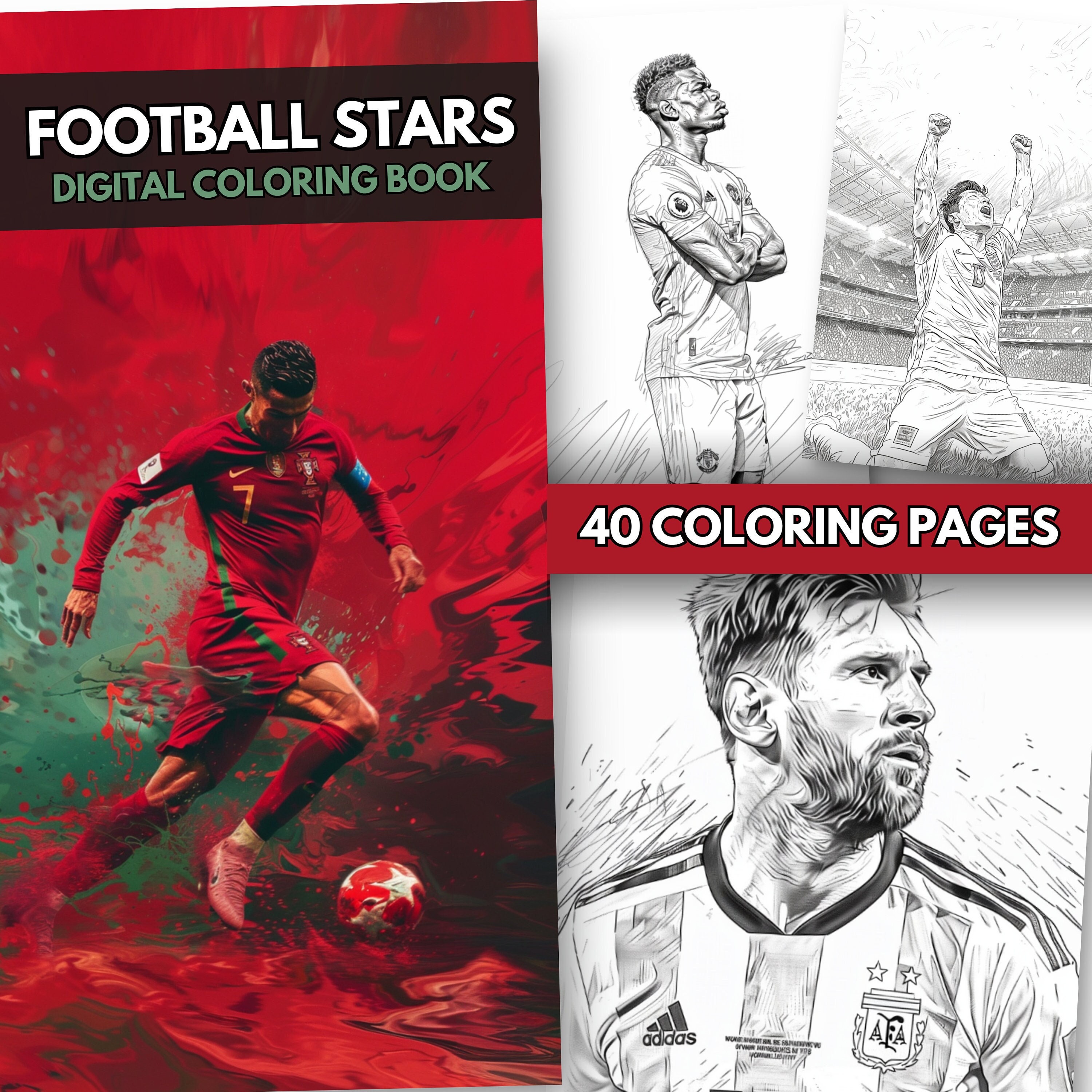 40 Football Coloring Pages, Football Coloring Book, Soccer Drawings for ...