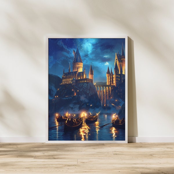 Hogwarts Castle Wall Art | Wizard School Print | Magical Poster Art Print | Instant Digital Download