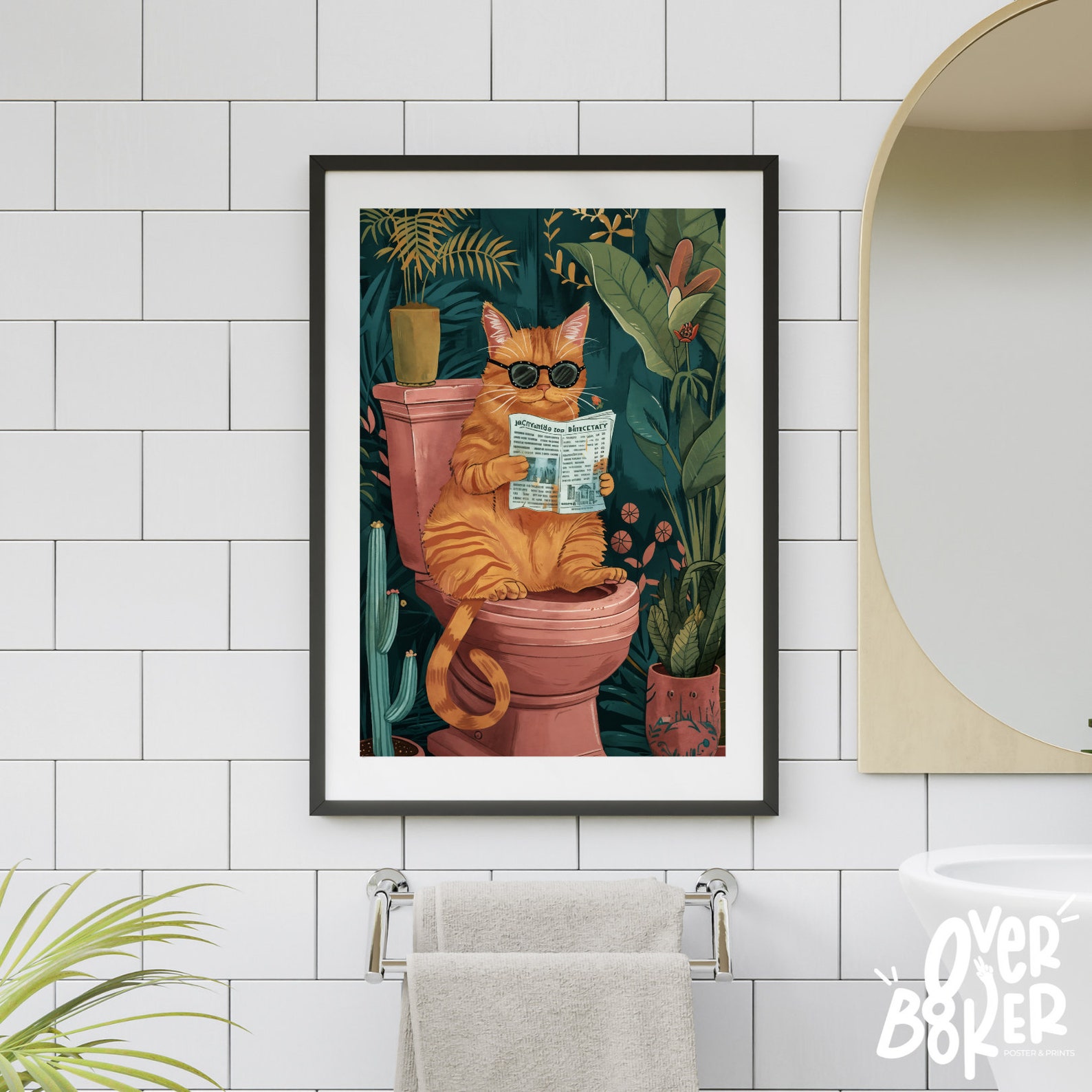 Cat Printable Bathroom Wall Art Funny Bathroom Poster, Bathroom Decor ...