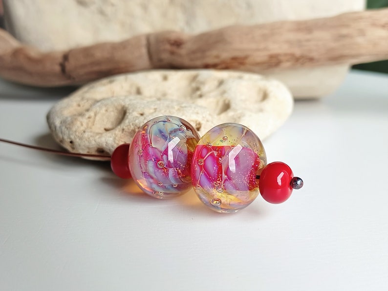 Lot De Perles Artisanales Variées - Verre, Papier Mâché, Résine, Rocaille, Formes Diverses