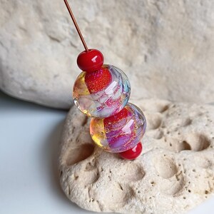 100 Perles Verre Grand Trou 14 Mm – Rouge Facetté – Lâches – Artisanat – Uxcell