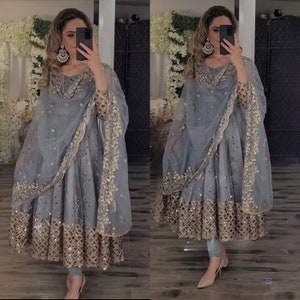 Designer Anarkali Dress for women, Full Flared Anarkali with dupatta set, Wedding Salwar Kameez & Dupatta, Indian Traditional Wear