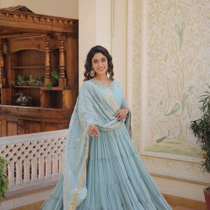Long flared sale gowns online