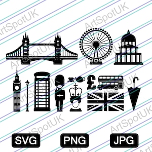 The Great Britain Bundle vinyl  Vector file SVG FORMAT for Cricut, Silhouette, Png, Decal, Sticker, Vinyl,Pin Vintage Separator