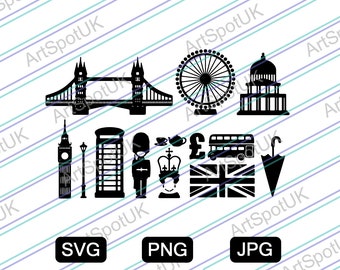The Great Britain Bundle vinyl  Vector file SVG FORMAT for Cricut, Silhouette, Png, Decal, Sticker, Vinyl,Pin Vintage Separator