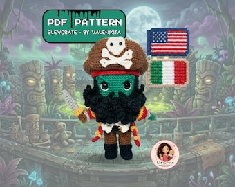 LeChuck Amigurumi Crochet Pattern PDF – Undead Pirate Inspired Doll | Digital Download English & Italian | Kawaii Pirate Plush | ElevGrate