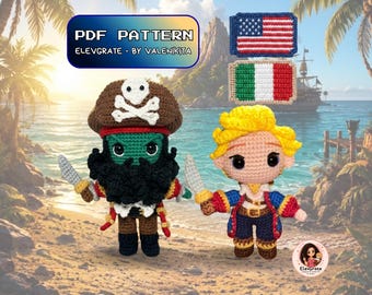 Bundle Guybrush Threepwood & LeChuck Inspired Amigurumi Crochet Pattern PDF | Pirate Dolls | Retro Gaming Gift | ElevGrate