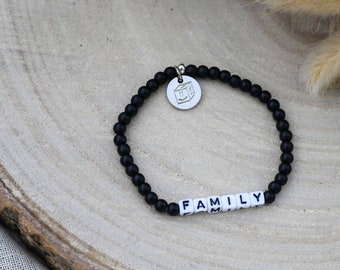 Armband personalisiert, Wortarmband, Familienarmband, Geschenk für Familie, Nachhaltiger Schmuck aus Edelsteine