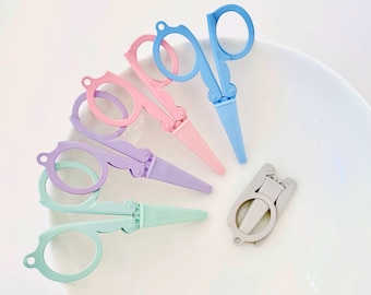 Pastel Embroidery Scissors Modern Folding Scissors Small Thread Snips Travel Scissors For Sewing Gift For Embroidery Lover