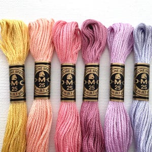 Boho Brights DMC Floss Palet Roze, Mosterd, Lila Draadbundel Zes strengen Mouline Draad Voor Borduren Kruissteek Kortingsprijs DMC