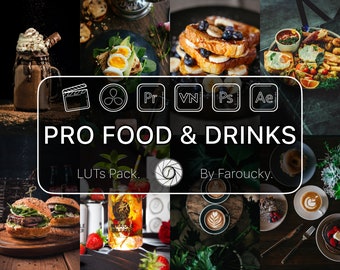 10 Pro Food & Drinks LUTs, Adobe Premiere Pro LUTs Pack, Video Editing Luts Final Cut Pro, Video Presets for DaVinci Resolve Vlog