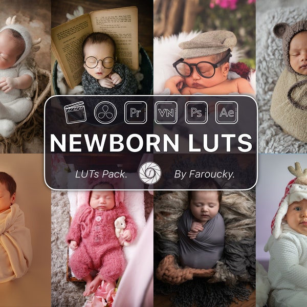 8 NewBorn Professional LUTs - Works with Adobe Premiere, Final Cut Pro - DaVinci Resolve and More Color Grading Filters for Video Editing