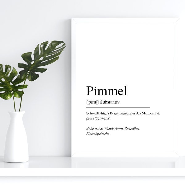 Pimmel Definition Poster | Geschenk Lustig | funny office decor | office wall art | home office decor | instant download