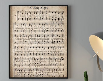 O Holy Night Printable Vintage Christmas Hymn Carol Sheet - Etsy