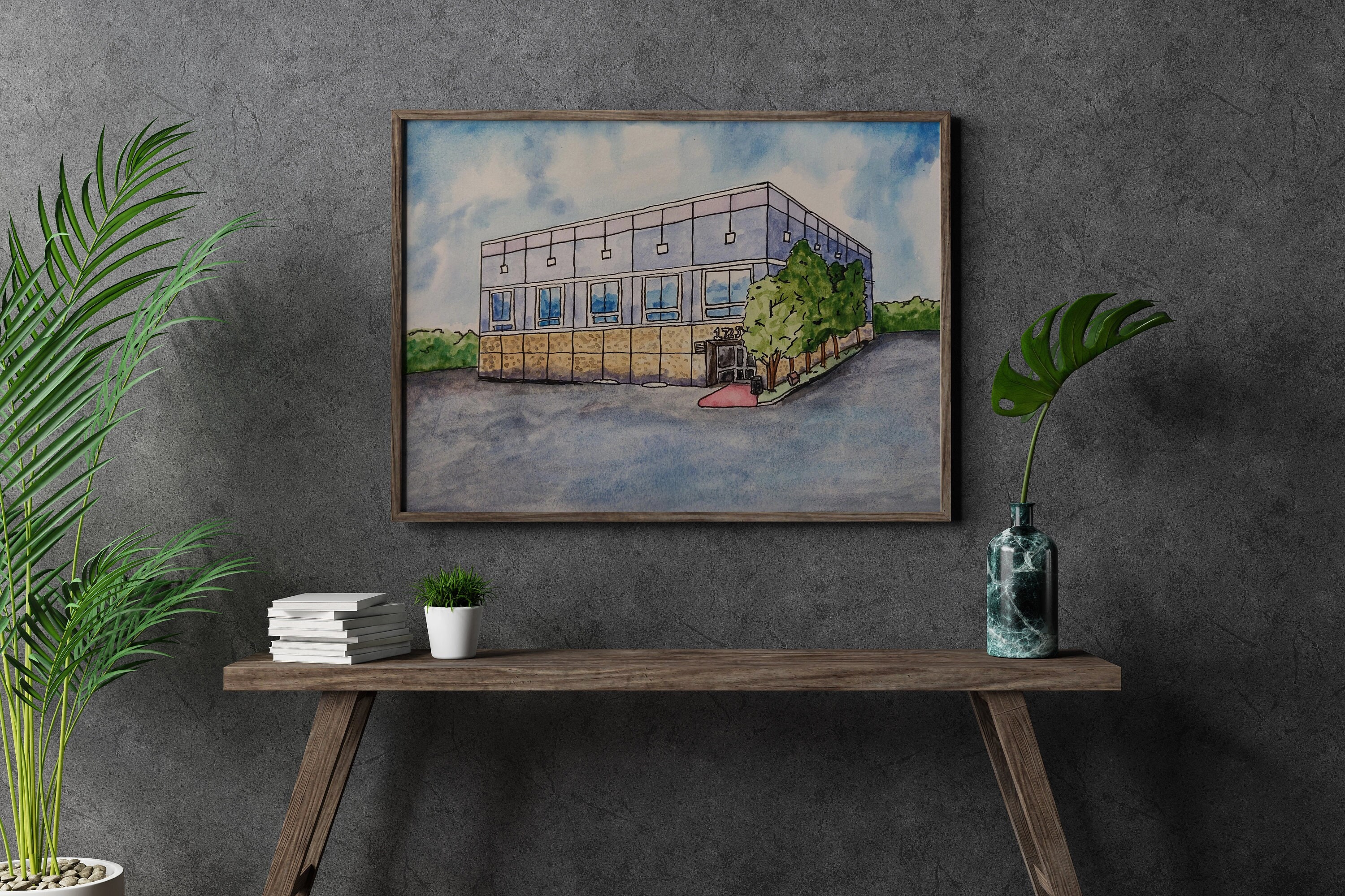 The Office Posters - Pam Beesly Office Building Watercolor Painting Poster Dunder  Mifflin Paper Company Inc. Gift Poster RB1801