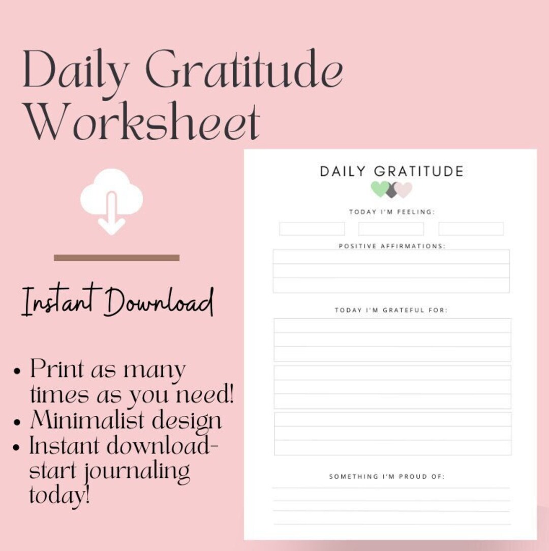 Daily Gratitude Diary Printable A4 Gratitude Insert Journal Prompts ...