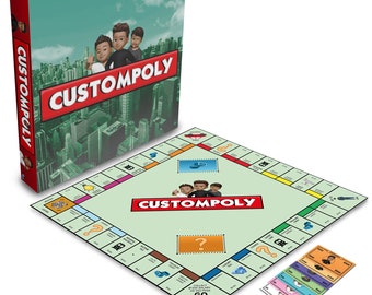 Custompoly bordspel, gepersonaliseerd bordspel, gepersonaliseerd cadeau, gepersonaliseerd cadeau, bordspel-compleet spel