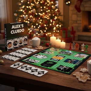 Custom Clue Board Game, Personalized Mystery Game, Custom Detective Game Gift, Christmas Party Game, Unique Gift for Couples & Families