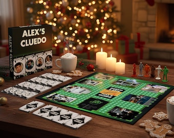 Custom Clue Board Game, Personalized Mystery Game, Custom Detective Game Gift, Christmas Party Game, Unique Gift for Couples & Families