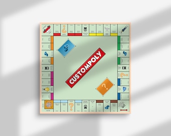 Personalized Board Game Print: Custom Board Design Wall Art Digital File