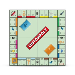 Custom MEGA Monopoly Template Online Editor Jettemplate Download Bonus  Graphics Editable Ready to Print Idea 