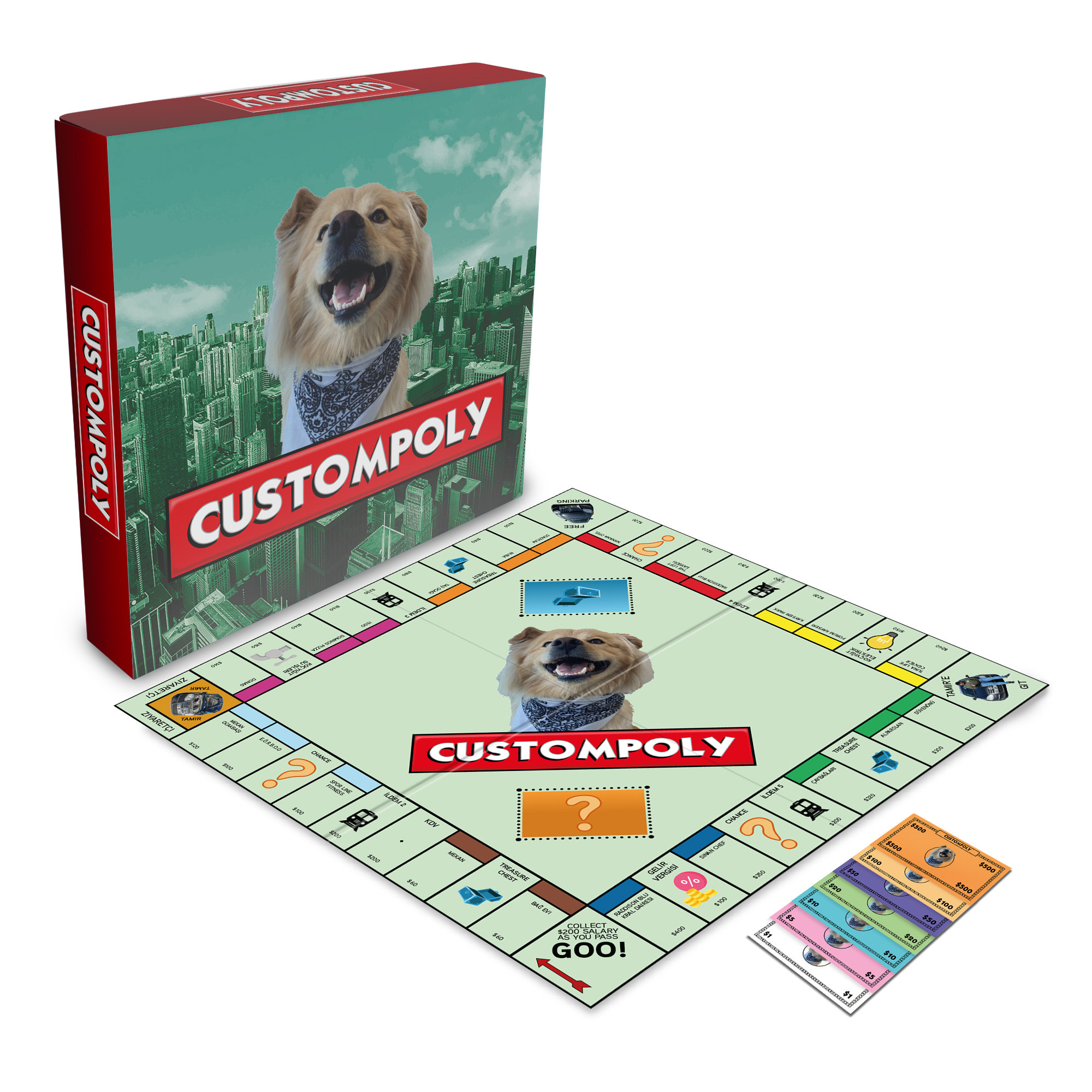 Custompoly Board Game, Personalized Board Game, Custom Board Game, Customized Game, Personalized Game, Board Game-Complete Game