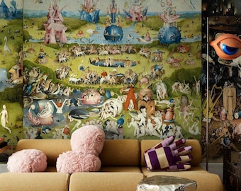 The Garden of Earthly Delights Triptych Wallpaper, Bosch – Surreal Renaissance Wall Decor #141