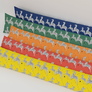 Draft excluder with filling, Door Draft Stopper, Window draft stop, Save Energy, Eco Friendly, Jumping Zebras door snake