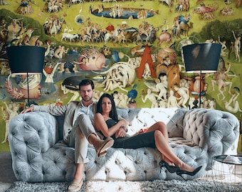 Bosch 'Garden of Earthly Delights' Wallpaper: Surreal Triptych Wall Art #60