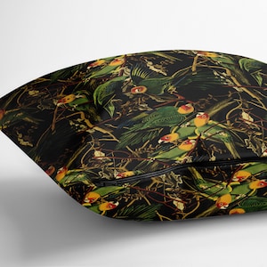 Tropical Parrots Throw Pillow Cover, Exotic Tropical Floral Luxury Pillow Cover, Botanical Decorative Pillow Case, Double Sided Cushion  #11