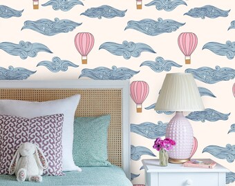 Hot Air Balloons Wallpaper: Nursery Peel and Stick Mural
