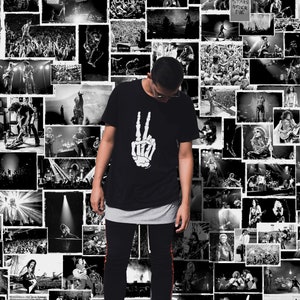 Rock and Roll Wallpaper, Schwarz und Weiß Rock Konzert Foto Collage Wallpaper, Rock n Roll Musik Stars auf der Bühne ästhetik Collage #105