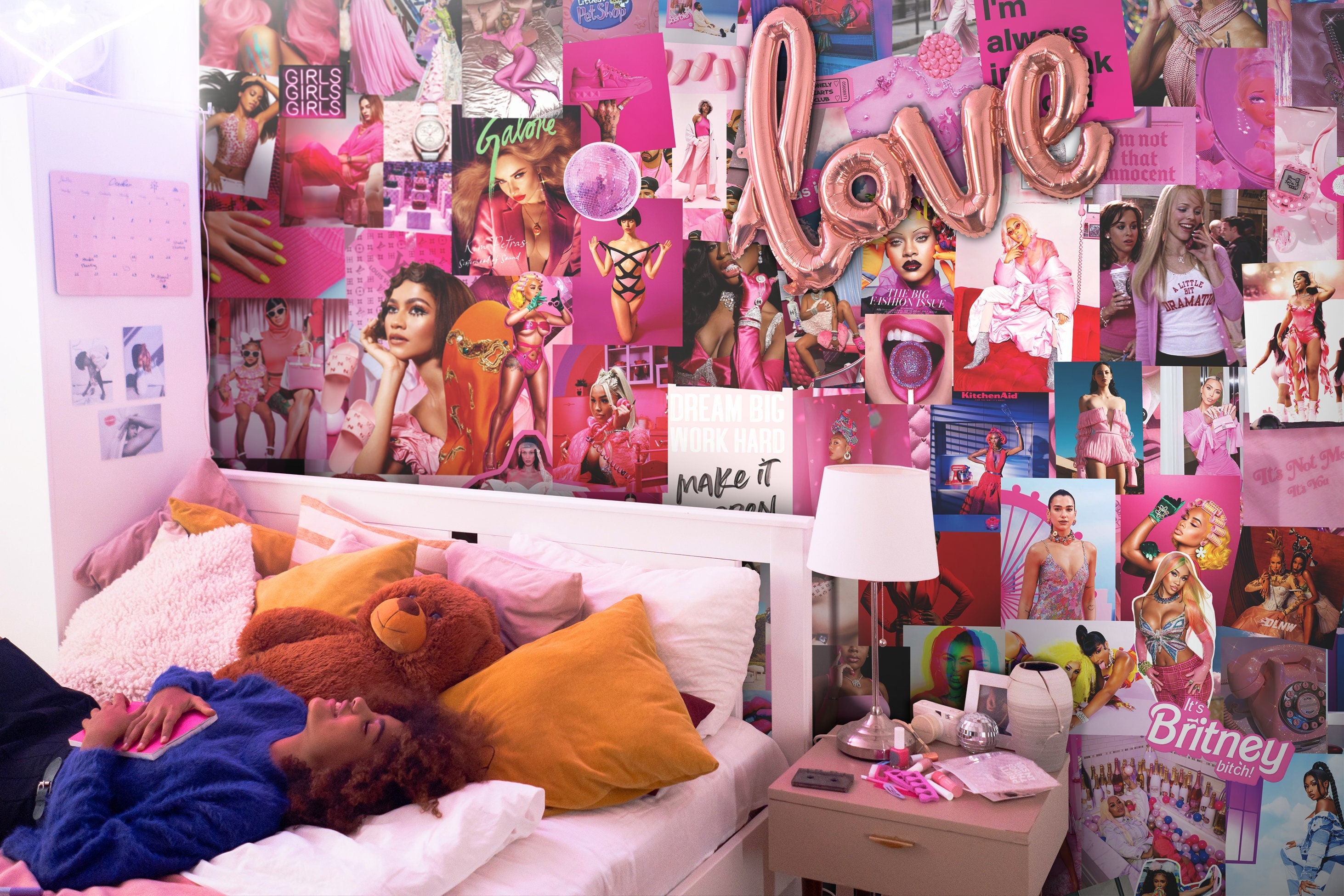 Preppy Zimmer Deko, 6-teilige Wandkunst, Wohnheim Deko, rosa Teenager Zimmer,  mädchen Wandkunst, trendiges ZimmerDekor, rosa preppy Wandcollage, trendige  Drucke -  Österreich