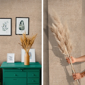 Jutestoff Sackleinen Tapete, Bauernhaus Tapete, Boho Chic Webtapete, Sisal Tapete in neutralen Tönen #46