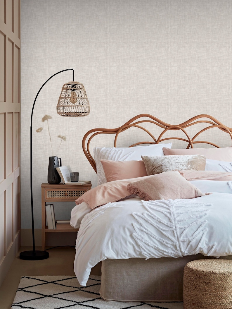 Linen Texture Wallpaper Neutral Peel and Stick Wallpaper Etsy