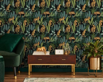 Tropical Jungle Wallpaper: Cheetah Print Peel and Stick #126