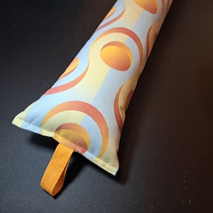 70s Pattern Draft excluder with filling, Draft door stopper, Window draft stop, Save Energy, Eco Friendly, Modern Retro Geometric