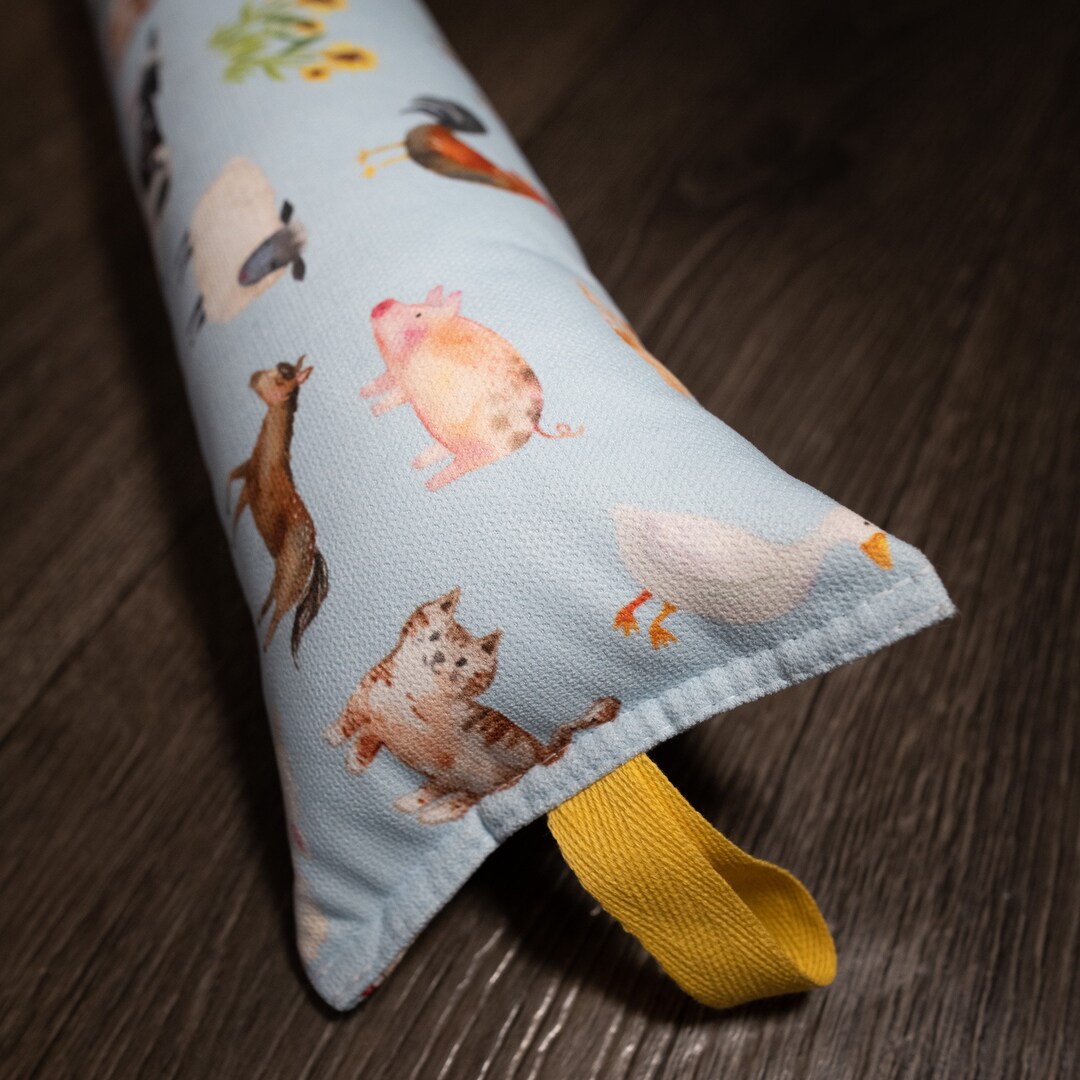Cute Farm Animals Draft Excluder, Draft Door Stopper With Filling