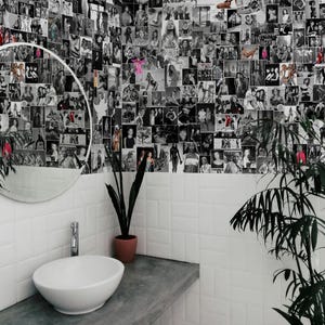 90er Supermodel Chic Collage Wallpaper, Fashion Icons der 90er Jahre Wallpaper, künstlerische Collage mit farblichen Highlights, kultige 90er Jahre #99