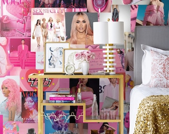 Sfondo Mood Board Rosa: Collage Estetico e Arte della Moda #35