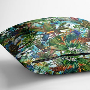 Colorful Watercolor Tropical Jungle Pillow Cover, Bold Botanical Decorative Pillow Case, Modern Cushion, Luxury Throw Pillow Case #9