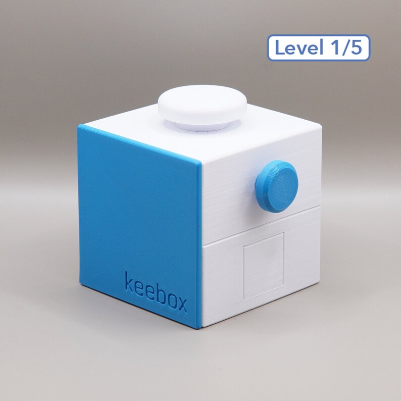 Keebox Blue Sequential Discovery Puzzle Box Etsy