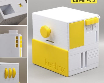 keebox yellow, sequential discovery puzzle box