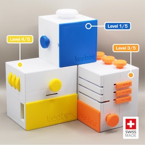 keebox bundle (blue, orange & yellow) Rätselboxen / Escape-Rooms in a Box / sequential-discovery Puzzleboxen